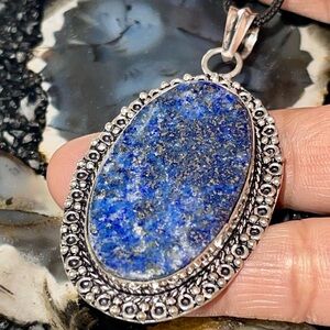 Beautiful Dark Lapis Lazuli Pendant 2 1/2”